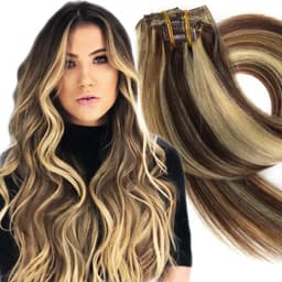 Extensii Clip-on White Platinum Balayage #7 #613 Extensii Clip-on White Platinum Balayage #7 #613