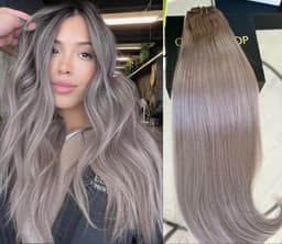 Extensii Clip-on White Platinum Ombre 7/grey Extensii Clip-on White Platinum Ombre 7/grey